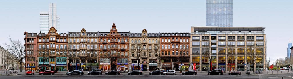 Kaiserstrasse streetview Frankfurt panorama image foto